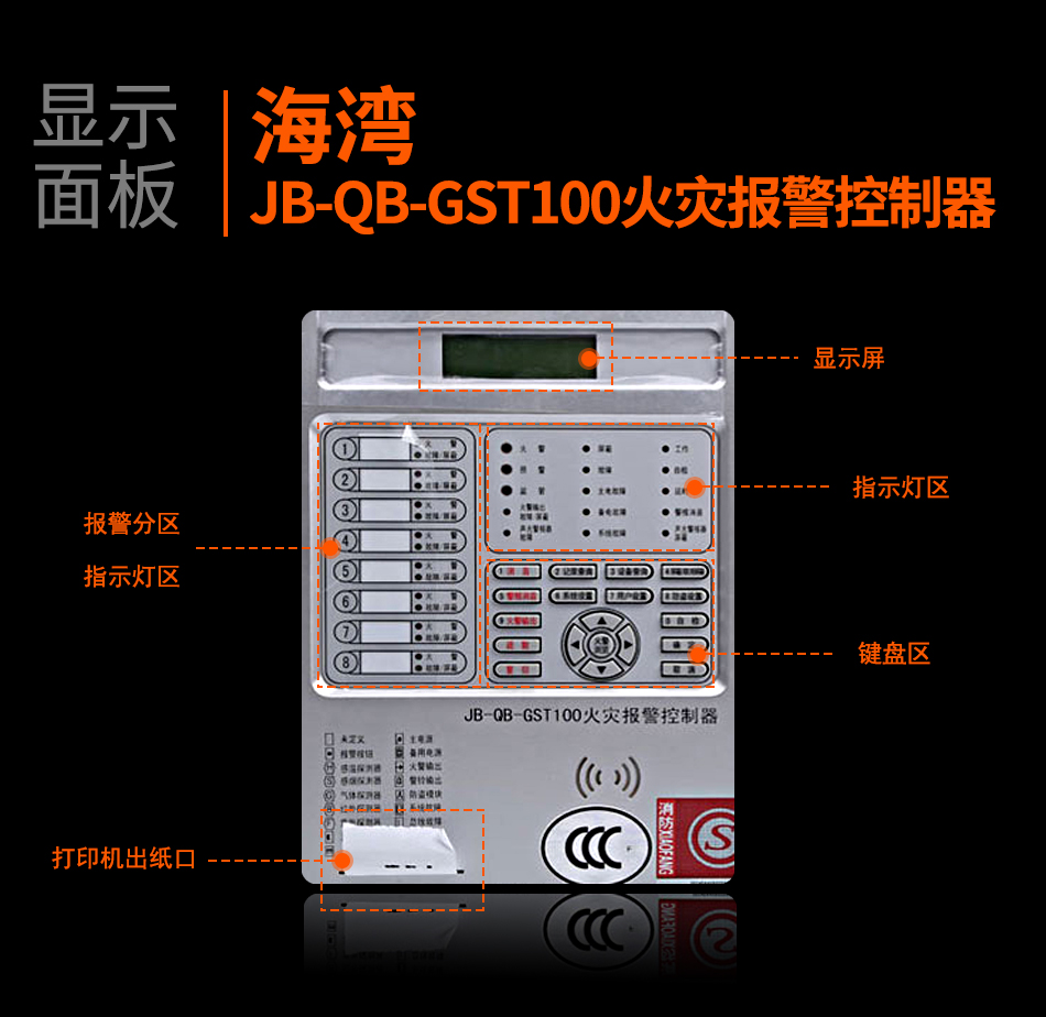 西藏海湾JB-QB-GST100西藏火灾报警控制器显示面板